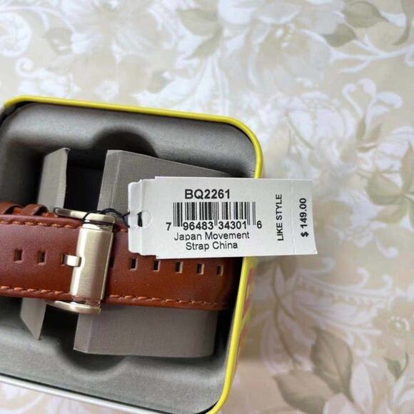 FOSSIL BQ2261 FLYNN GOLD BLACK BROWN LEATHER CHRONOGRAPH  MEN WATCH - Picture 5 of 5